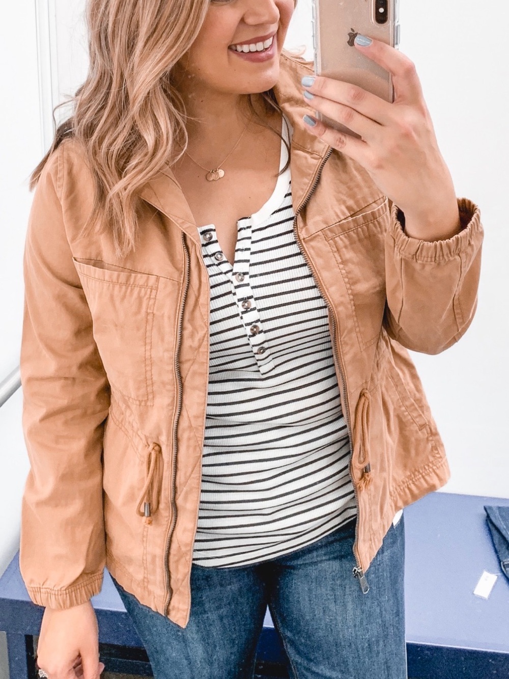 Large Old Navy Women's Brown Tan Khaki Utility Jacket